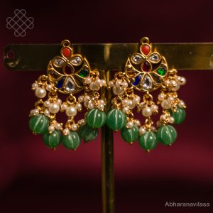Jadau Kundan earrings - Navaratna