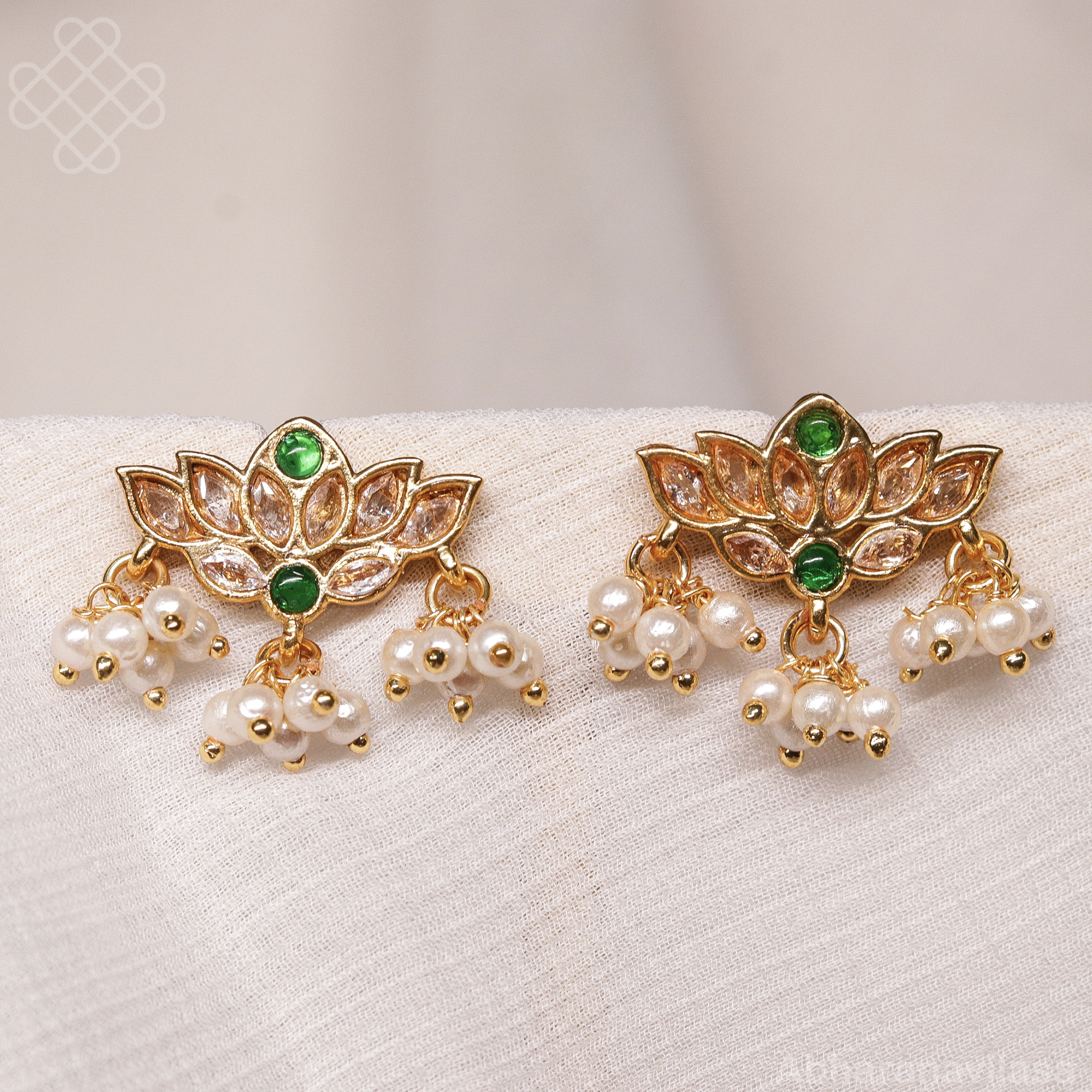 Traditional Lotus Pendant and matching earrings - Image 2