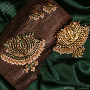 Traditional Lotus Pendant and matching earrings