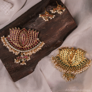 Traditional Lotus Pendant and matching earrings