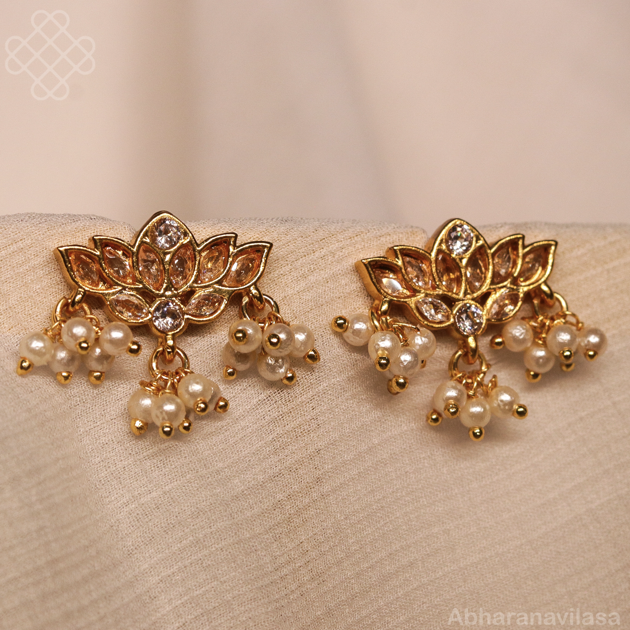 Traditional Lotus Pendant and matching earrings - Image 2